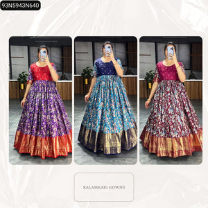 Trendy Kalamkari Gowns Women's | Ethnic Festive Wear