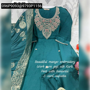Women's Gajji Silk Hand Work Kurti Set | Festive & Occasion Wear