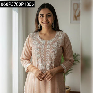 Women's Khadi Cotton Embroidered Straight Kurti | Casual & Festive