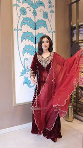 Velvet Palazzo Suit Set for Women | Festive Winter Wear