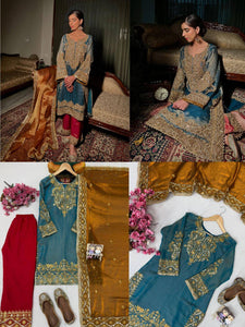 Embroidered Frendy Silk Kurti Pant Set with Dupatta Women's | Festive & Celebration Wear