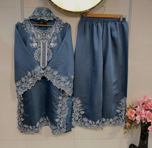 Women's Designer Embroidered Palazzo Suit | Festive Ready