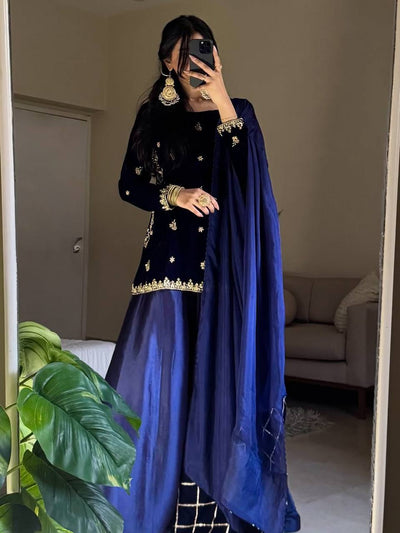 Velvet Plazzo Suit Women's | Winter Festive Collection
