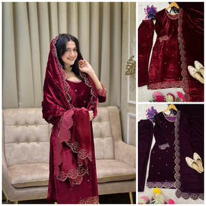 Designer Velvet Women's Suit | Luxe Lunch & Party Wear