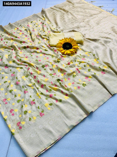Pashmina Bandhani Print Saree with Mirror Work | Women's Festive Wear