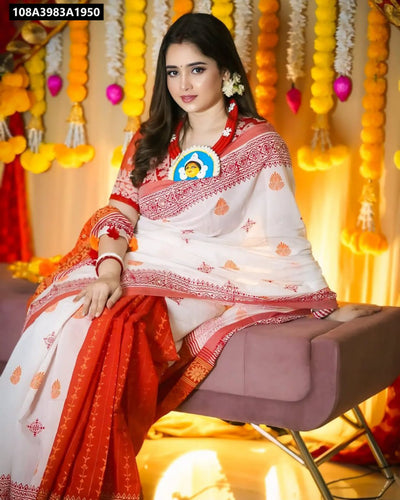 Cotton Linen Digital Floral Print Saree for Women | Everyday & Festive Wear