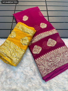 Zari Weave Viscose Georgette Saree for Women | Festive & Daily Wear