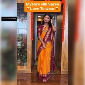 Ready-to-Wear Mysore Silk Saree Gown for Women | Festive Elegance