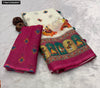 Linen Cotton Digital Print Saree for Women | Casual & Festive