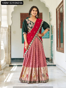 TRENDBUY Heavy Embroidered Lehenga Choli Set with Dupatta | Mono Silk & Simmar