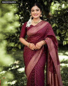 Lichi Silk Jacquard Saree for Women | Festive & Wedding Wear