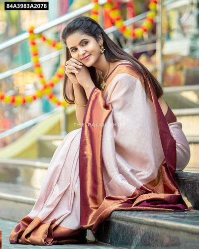 Soft Lichi Silk Jacquard Saree for Women | Festive & Party Wear
