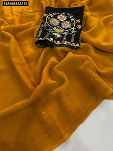 Georgette Sequin Embroidered Saree for Women | Festive & Party Wear