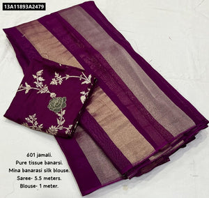 Buy Zari Striped Tissue Organza Saree for Women | Festive & Ethnic Wear Online | TRENDBUY