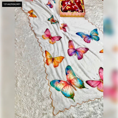Soft Georgette Digital Print Saree for Women | Handwork Elegance | Buy Ethnic Wear Online