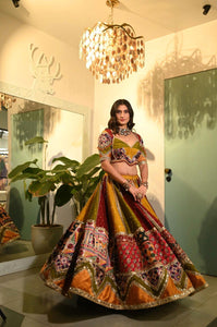 TRENDBUY Navratri Special Muslin Cotton Chaniya Choli with Real Mirror Work