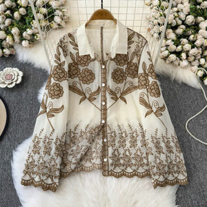 TRENDBUY Women's Embroidered Cotton Full Sleeve Top - XXL Free Size