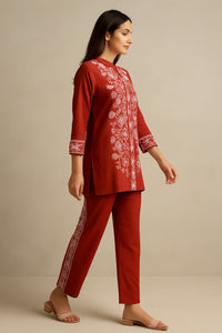 TRENDBUY Women's Rayon Embroidered Top & Bottom Set | Stylish Ethnic Wear