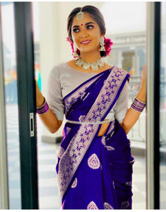 TRENDBUY Exclusive Soft Lichi Silk Saree with Rich Jacquard Pallu & Border