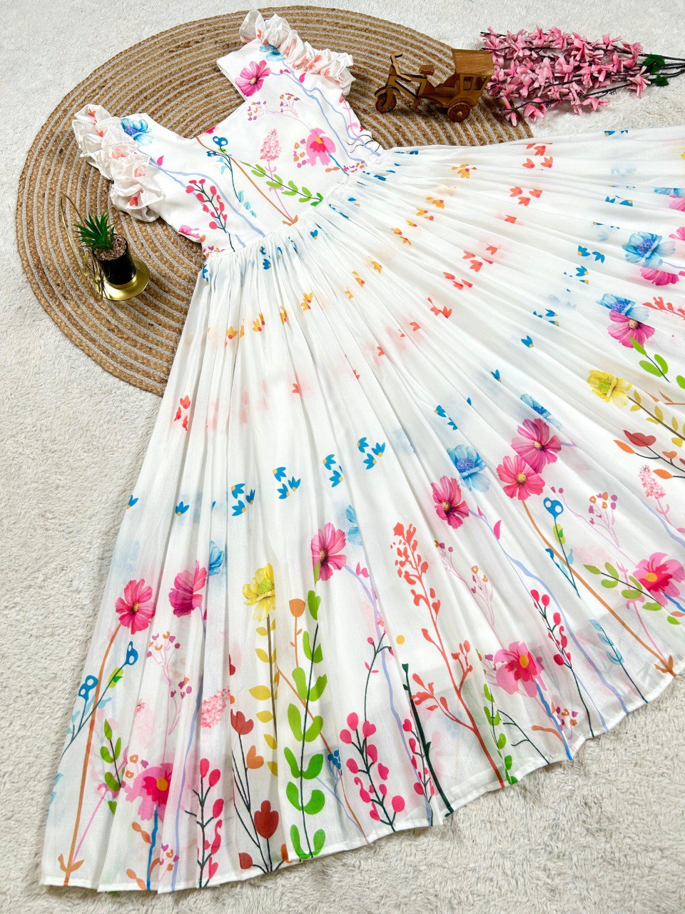 muslin midi dress TRENDBUY Muslin Floral Midi Dress