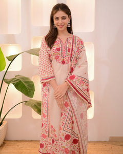 Premium Lilac Muslin Pakistani Suit - Handcrafted Diamond Work Festive 3-Piece Set