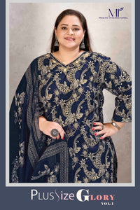TRENDBUY Plus Size Glory Lichi Viscose Kurta Set with Jacquard Dupatta for Women - Sizes 3XL-10XL