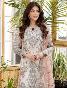 TRENDBUY Exquisite Pakistani Butterfly Net Semi-Stitch Suit | Heavy Sequence & Diamond Embroidery