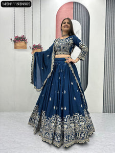 Dazzling Vichitra Silk Embroidered Lehenga Choli for Women | Festive Glamour