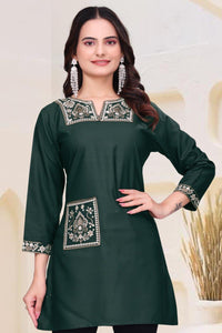 TRENDBUY Hot Selling Heavy Rayon Embroidered Kurti with Pocket - Multiple Colors