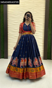 Kalamkari Print Gown with Coat | Dola Silk | TREND BUY
