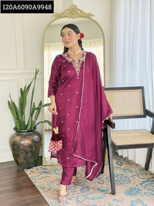 Elegant Vichitra Silk Kurti Set with Sequence Embroidery | TREND BUY