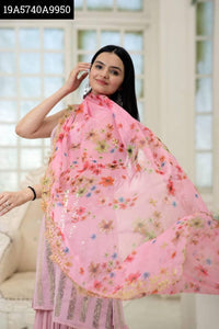 Faux Blooming Sequins Work Kurti Sharara Dupatta Set | TREND BUY