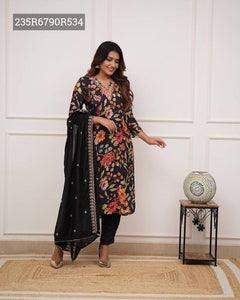 Elegant Russian Silk Suit with Sequence Embroidery| TREND BUY
