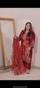 TRENDBUY Luxurious Velvet Patiyala Suit with 5mm Sequence Embroidery