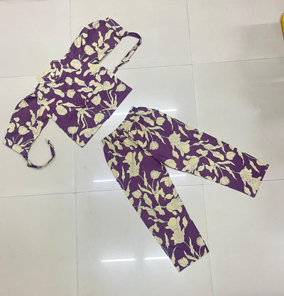 TRENDBUY Girls' Floral Soft Cotton Kurta & Pant Set | Designer Kids Ethnic Wear