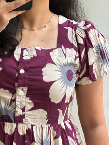 TRENDBUY Soft Cotton Floral Tiered Midi Dress - Maternity & Everyday Style