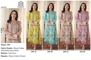 TRENDBUY Exclusive Pakistani Semi-Stitched Embroidered Cotton Suit Set - Festive & Party Wear