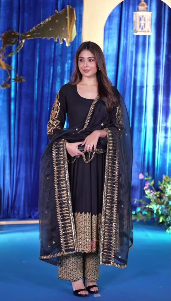 Black Georgette Anarkali Suit - TRENDBUY TREND BUY Black Georgette Anarkali Suit - TRENDBUY TREND BUY