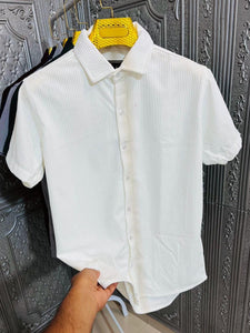 TRENDBUY Men's Exclusive Corduroy Half Sleeve Casual Shirt