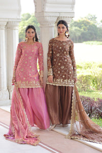 TRENDBUY Premium Fendy Sequins & Zari Embroidered Top Sharara Dupatta Set 2025