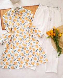 TRENDBUY Stylish Digital Print Reyon Kurti & Lycra Palazzo Set