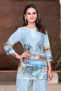 Exclusive Vertican Digital Print Co-ord Set - Premium Artistic Landscape Casual Lounge Wear