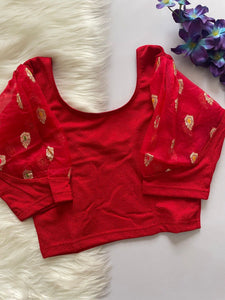 TRENDBUY Stretchable Telestar Blouse with Organza Sleeves