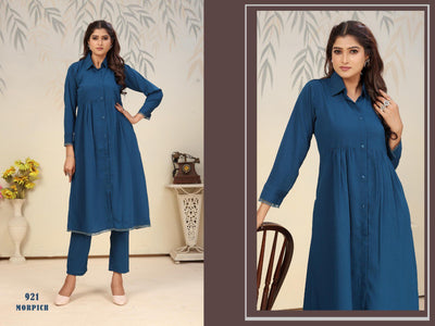 Rinkal Cotton Shirt Style Kurti Pant Set for Women | Everyday Comfort