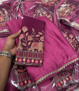 Embroidered Moss Chiffon Saree for Women | Festive & Party Wear