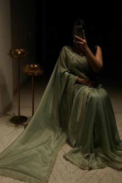 Sequined Silk Saree for Women | Festive & Party Wear