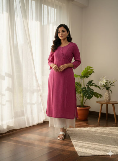 Designer Patterned Katha Cotton Kurti for Women | Everyday & Casual Wear