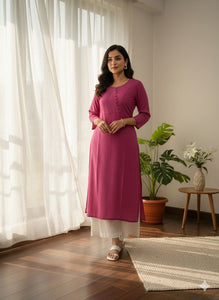 Designer Patterned Katha Cotton Kurti for Women | Everyday & Casual Wear