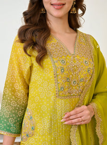Embroidered Russian Silk Kurti Set for Women | Festive Wear
