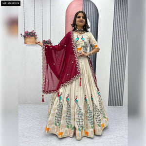 Elegant Peacock Motif Lehenga Choli for Women | Wedding & Festive Wear